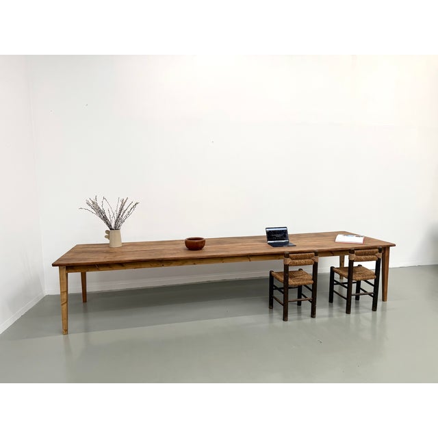 1950s Large Farmhouse Table in Chestnut, 1950s For Sale - Image 5 of 18