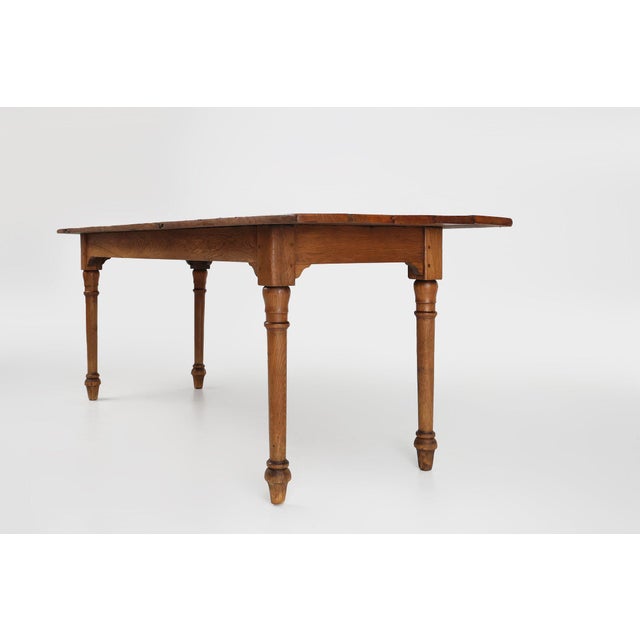 Brown Rustic Farmhouse Table in Oak, France, 1850s For Sale - Image 8 of 12