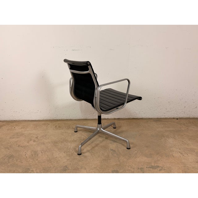EA 108 Office Chair in Black Leather with Polished Aluminum Frame by Charles and Ray Eames for Vitra For Sale - Image 4 of 13