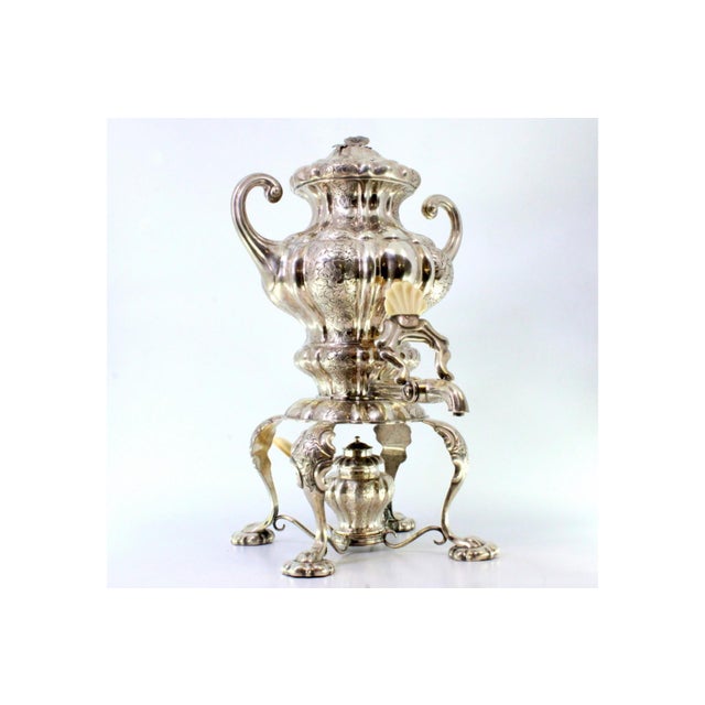 Samovar with Lamp in Gummed Silver For Sale - Image 9 of 10