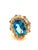Art Deco Bochic "Orient" Vintage Blue Topaz, Sapphire & Diamonds Ring S18K Gold & Silver For Sale - Image 3 of 18