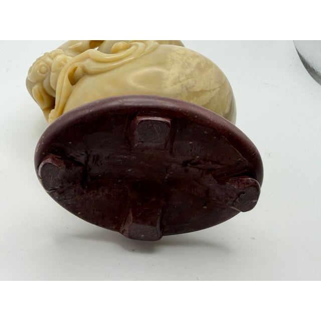 Vintage Soapstone Carving Eith Mythical Creature For Sale - Image 11 of 12