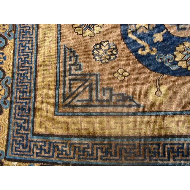 1870s Traditional Camel Small Medallion Antique Central Asian Khotan Rug For Sale In New York - Image 6 of 6