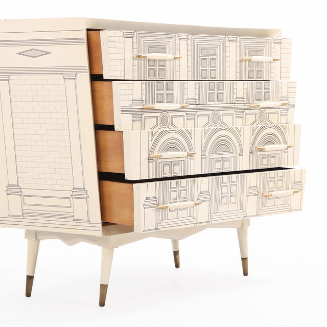 1950s An Italian Architectural Commode, in the Manner of Fornasetti, C. 1950. For Sale - Image 5 of 8