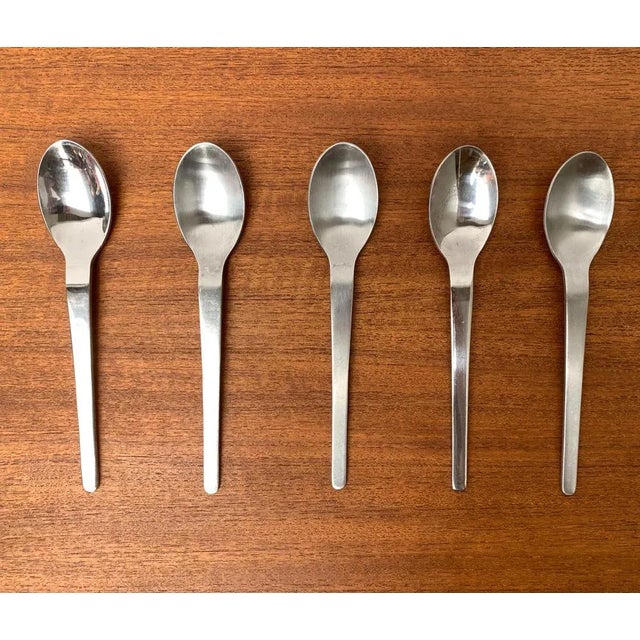 Mid-Century Danish Minimalist Metal Spoons, 1960s, Set of 10 For Sale - Image 11 of 18