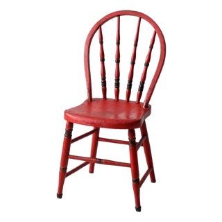 Antique Painted Bow Back Windsor Chair For Sale