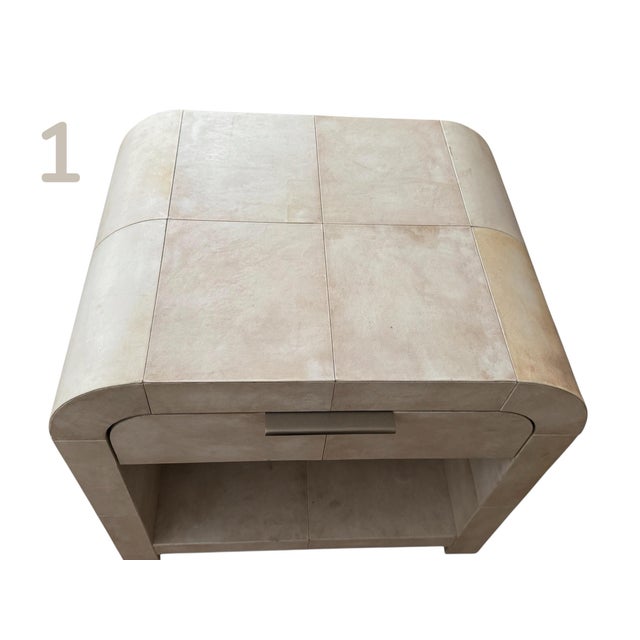 Restoration Hardware Lucien 26” Parchment Nightstands – Pair A beautiful pair of Restoration Hardware Lucien 26”...