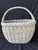 Shabby Chic Antique Painted Gathering Willow Basket With Top Handle For Sale - Image 3 of 18