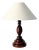 Turned Mahogany Table Lamp, Belgium, 1910s For Sale