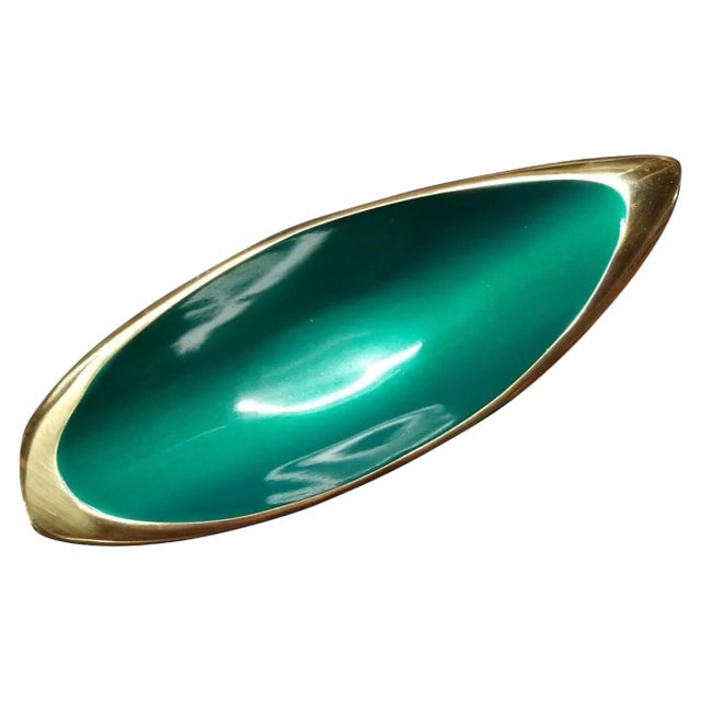 Sabra Green Enamel Decorative Dish From Israel For Sale
