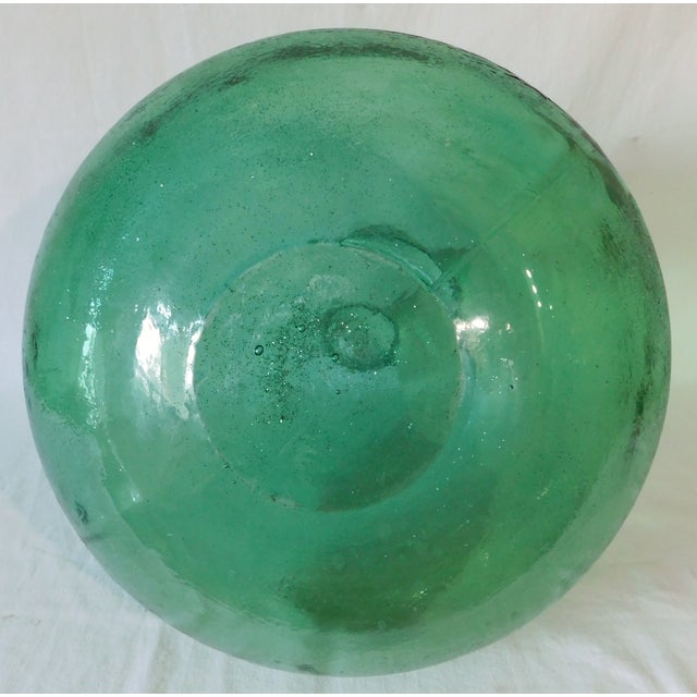 Very Large Heavy Vintage 28" Green Rounded Triangular Shaped Glass Bottle Floor Vase Chairish