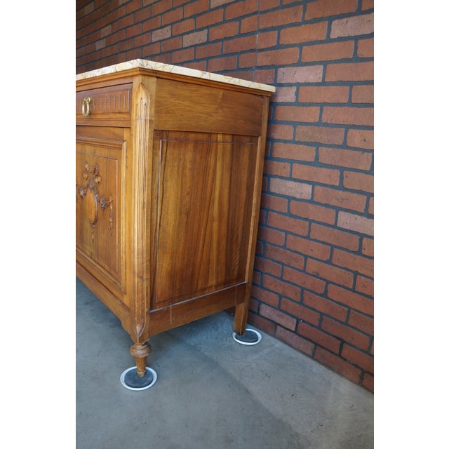 Wood French Antique Marble Top Buffet For Sale - Image 7 of 10