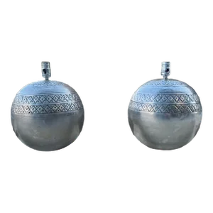 Pair of Nickel Plated Spherical Brass Table Lamps From Sarreid Ltd.