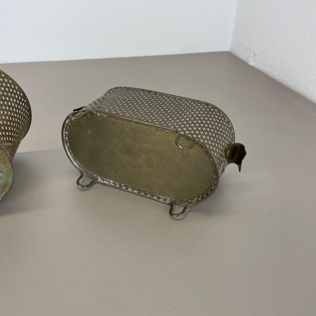 Brass Flower Pot Plant Stands attributed to Mathieu Matego, France, 1950s, Set of 2 For Sale - Image 17 of 18