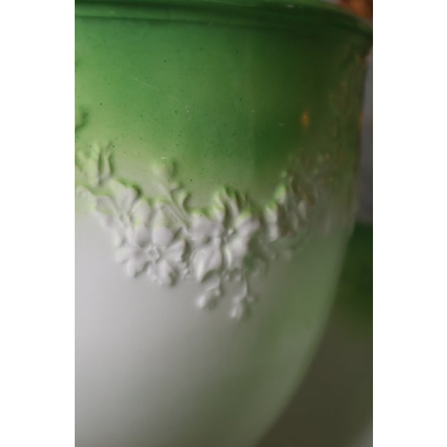 Grindley Antique w.h. Grindley Patented Apple-Green Ewer & Basin Set For Sale - Image 4 of 18