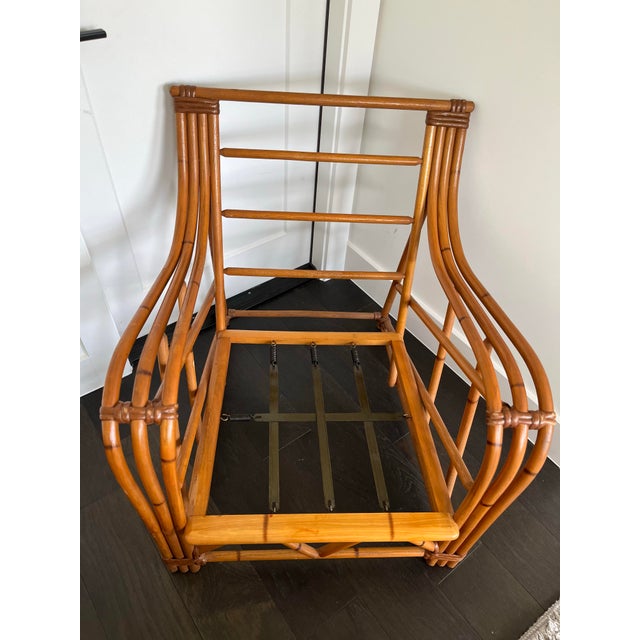 Wood Mid-Century Vintage Bent Bamboo & Rattan Lounge Chair For Sale - Image 7 of 7