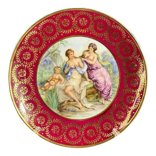 Ceramic Porcelain Plate with Angelica Kauffmann Motif from Limoges, France, 1930s For Sale - Image 7 of 7
