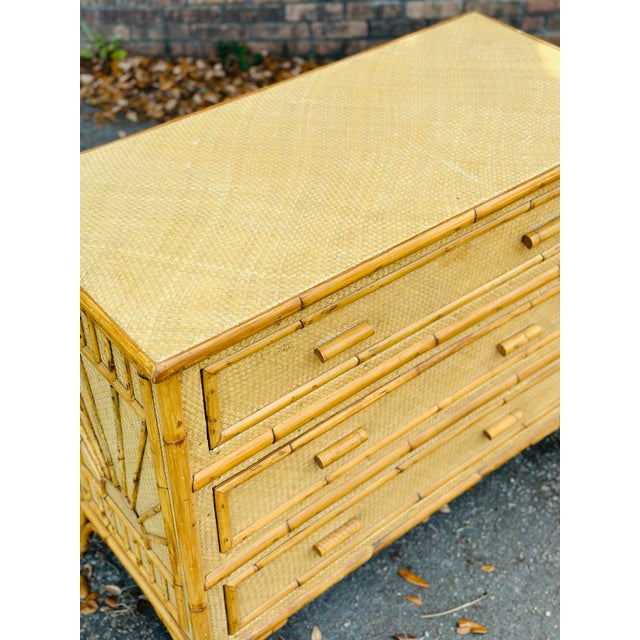 Wood Vintage Rattan and Cane Dresser For Sale - Image 7 of 9