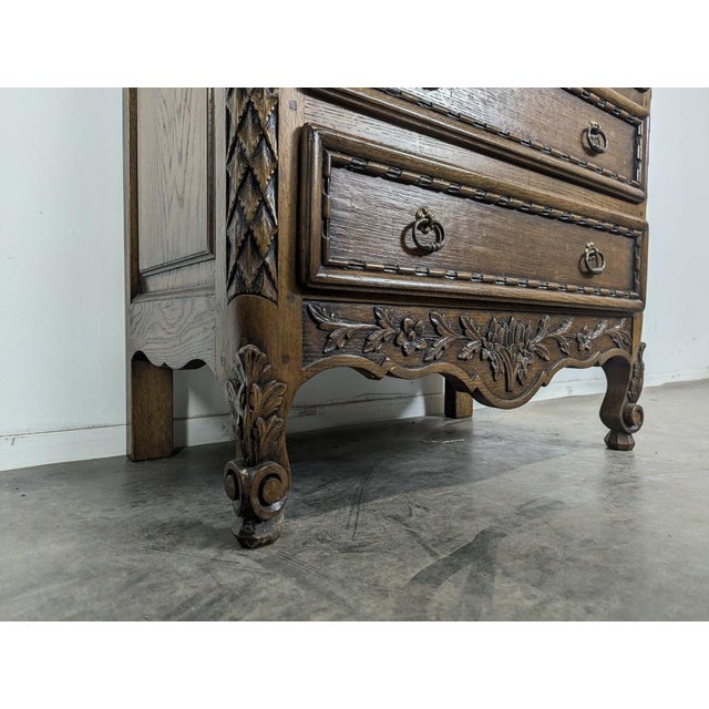 Brown Norman Oak Display Cabinet For Sale - Image 8 of 9