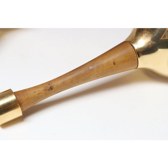 Pair of Sculptural Vintage Austrian Brass and Walnut Candlesticks For Sale - Image 14 of 18