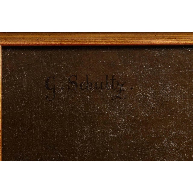 Green German Realist Still-Life Painting of Fruits and Wine by Gottfried Schultz For Sale - Image 8 of 12