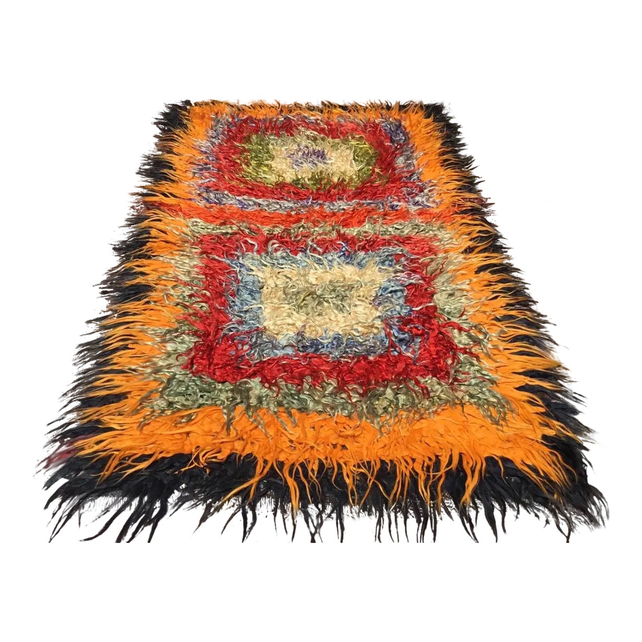 Vintage Turkish Shaggy Kilim Rug - 39