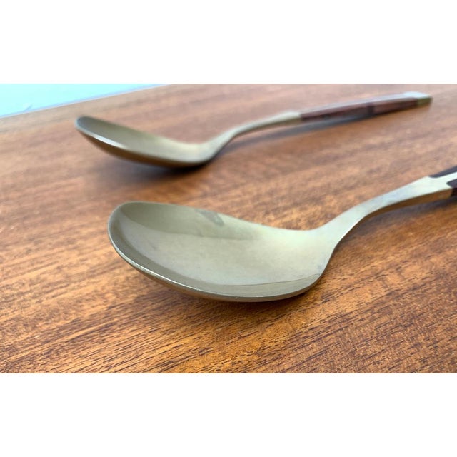 Mid-Century Brass and Teak Spoons, 1960s, Set of 2 For Sale - Image 17 of 18
