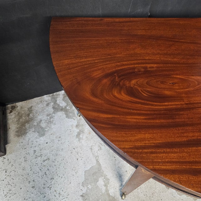 Late 19th Century Mahogany Inlaid Georgian Demi-Lune Console Table For Sale - Image 13 of 17