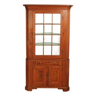 Antique Softwood Corner Cupboard For Sale