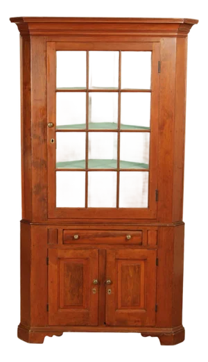 Antique Softwood Corner Cupboard