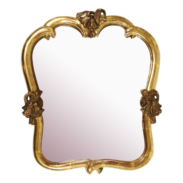 Art Nouveau Handcarved Giltwood Wall Mirror by Max Welz, 1930s For Sale