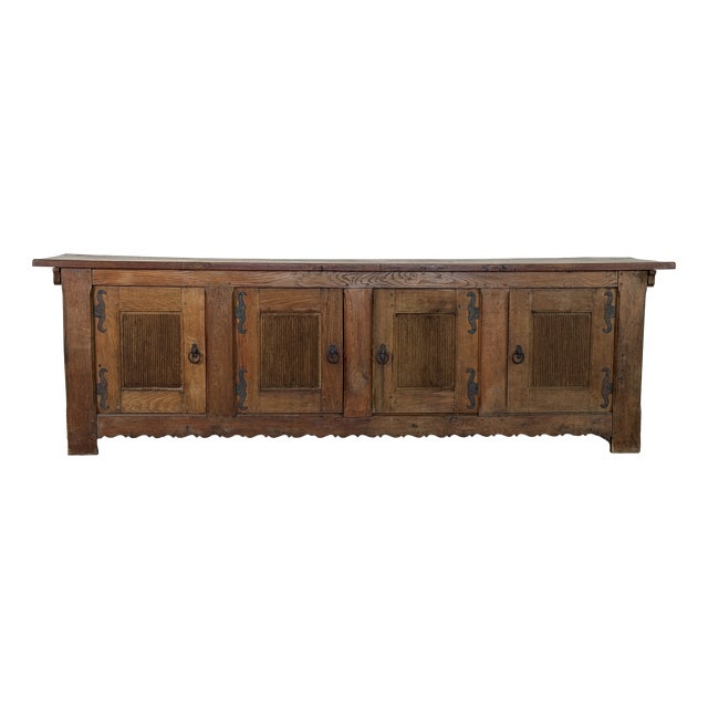 French Provincial Brutalist Oak Sideboard, 1930s For Sale