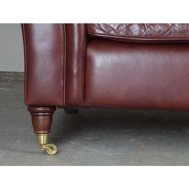 Heritage 3-Seater Brown Leather Mortimer Sofa with Castors by Laura Ashley For Sale - Image 6 of 11