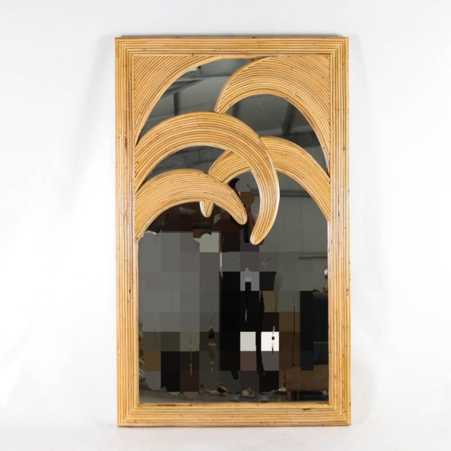 Rattan Palm Trees Mirror For Sale - Image 11 of 12