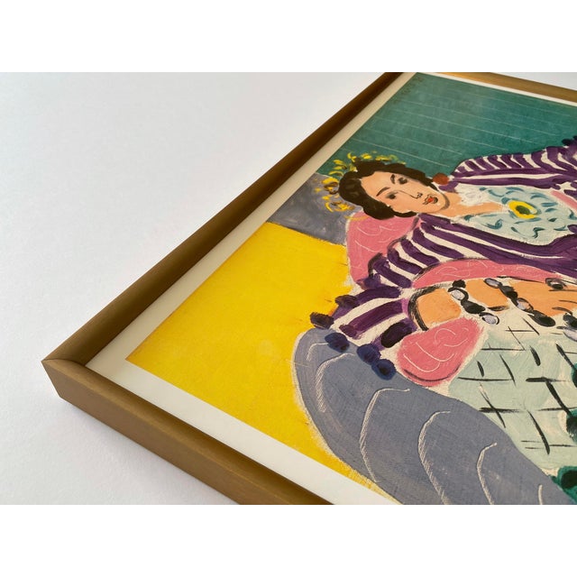1990s Henri Matisse Vintage 1992 Lithograph Print Framed Exhibition Poster " Small Odalisque in a Purple Robe " 1937 For Sale - Image 5 of 18
