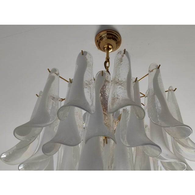 Six-Light Murano Glass Petal Chandeliers, 1970s, Set of 2 For Sale - Image 9 of 12