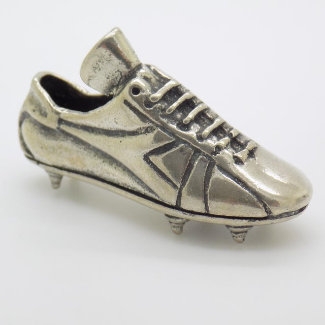 Vintage Italian Handmade Genuine Silver Football Figurine, 1970s For Sale - Image 13 of 13