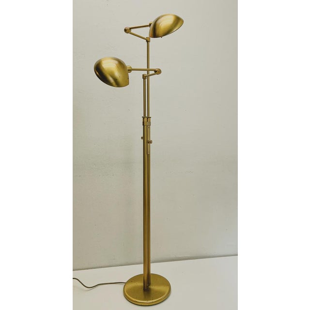 Vintage Brass Twin Double Holtkotter Floor Lamp, 1970s For Sale - Image 16 of 16