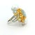 1980s 18k White Gold Aquamarine Multi-Gem Pearl Diamond Cluster Cocktail Ring, Size 6.75 For Sale - Image 4 of 10
