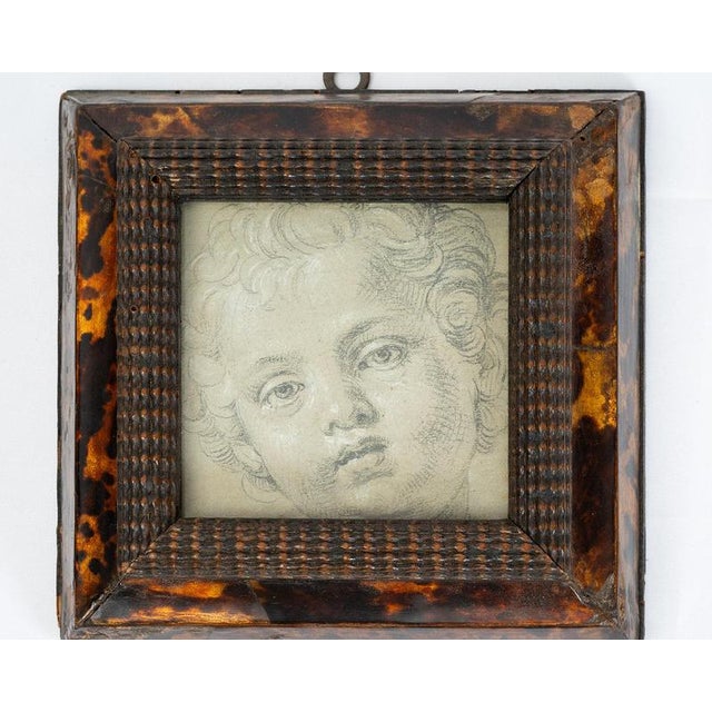 Description: Pair of antique miniatures made in Naples, depicting, respectively, a child’s face and a romantic scene....