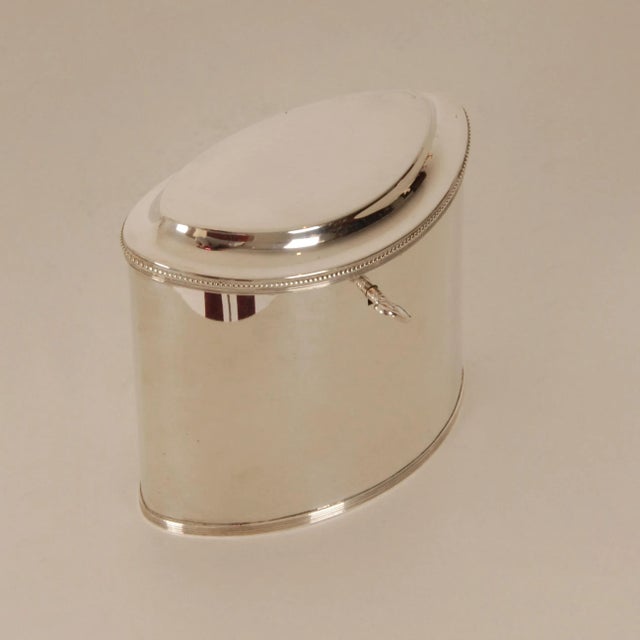 Barbour Silver Co. Antique Tea Caddy Empire Napoleonic Sterling Silver Box Casket Tariff For Sale - Image 4 of 13