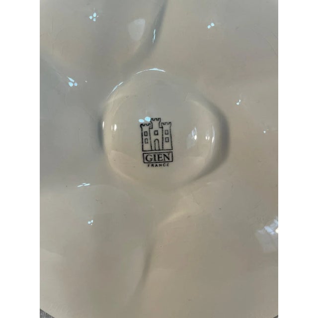 Mid 20th Century French Gien White Oyster Plate For Sale - Image 9 of 11