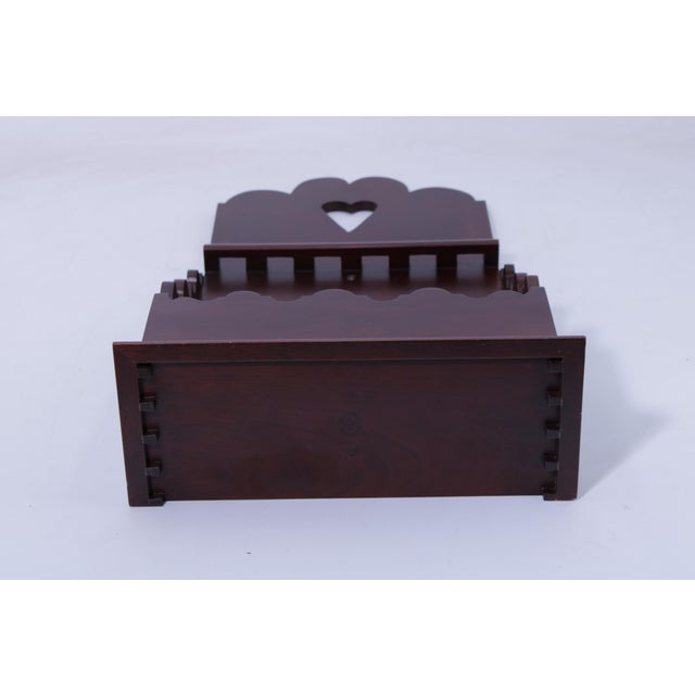 1980s Colonial Williamsburg Virginia Metalcrafters Mahogany Spoon Display Rack For Sale - Image 11 of 12