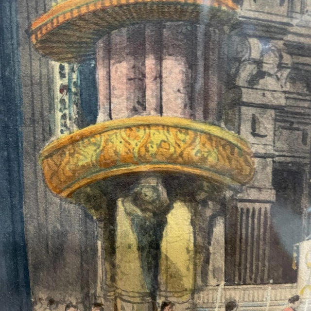 Brown Early 20th Century Church Interior Watercolor Painting by Henry Thomas Schafer For Sale - Image 8 of 12