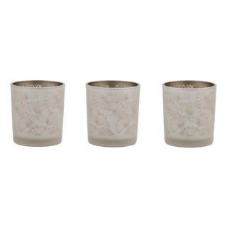 Frosted Glass Votive Holders (Set of 3) For Sale