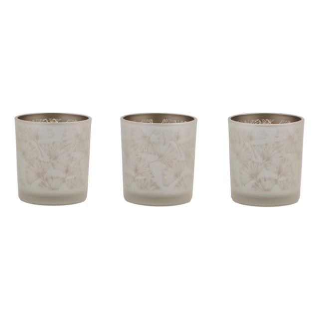 Frosted Glass Votive Holders (Set of 3) For Sale