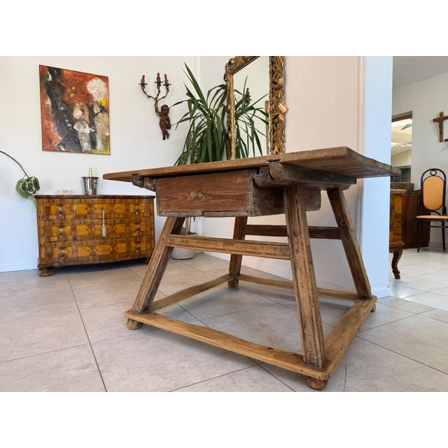 Authentic Styrian Farmhouse Dining Table, Dimensions: Height x Width x Depth 87 x 125 x 125 cm. For sale is a charming,...