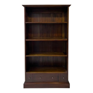 Mahogany Bookcase With Three Drawers For Sale