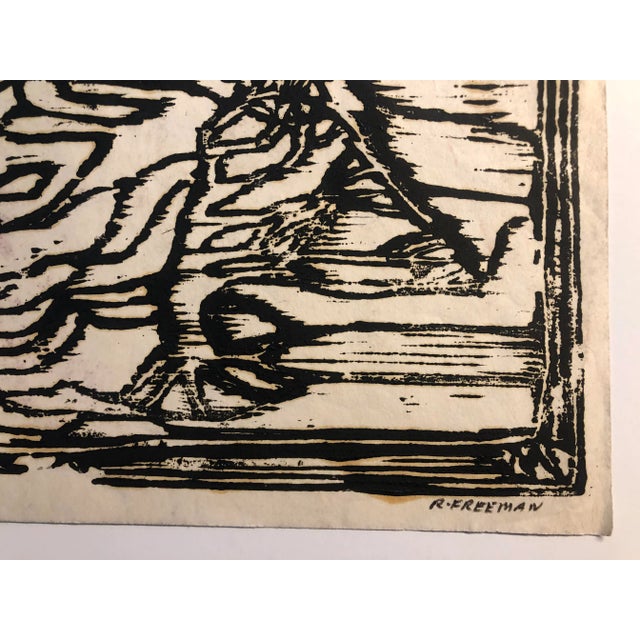 1950s Ruth Freeman Mystical Trip Woodcut Chairish