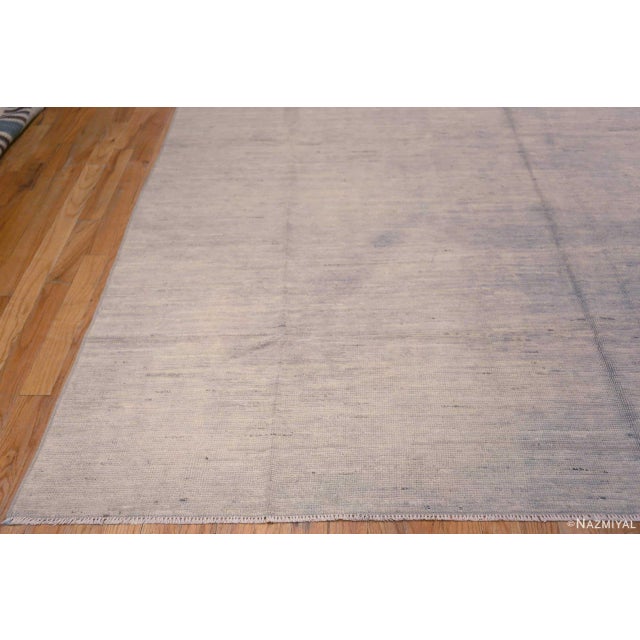 Nazmiyal Collection Solid Warm Gray Hand-Knotted Wool Rug For Sale - Image 4 of 7